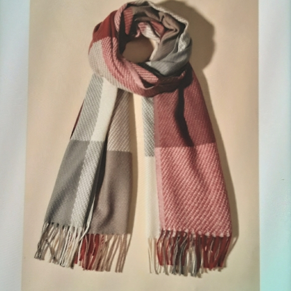 🔥Sale!!!Colorblock Fringe hem scarf - Picture 2 of 4